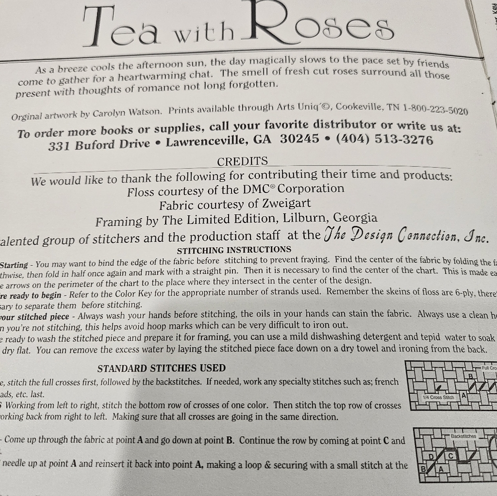 The Design Connection Tea With Roses Counted Cross Stitch Charted Design Leaflet - Picture 12 of 16